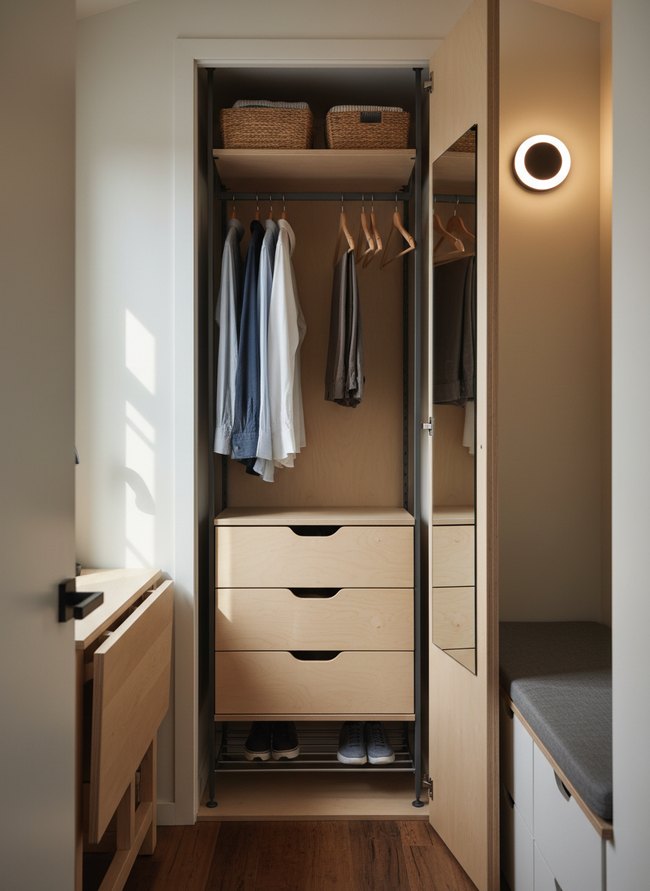 Compact Vertical Wardrobe System