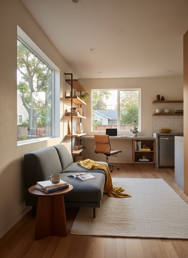 Compact Modernist Living Layout