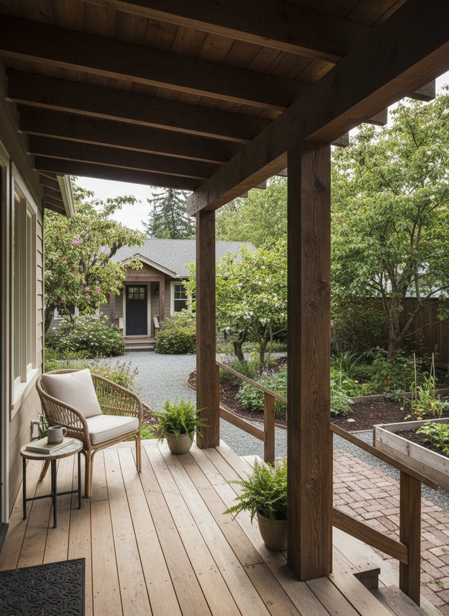 Rustic Wood Beam Entry