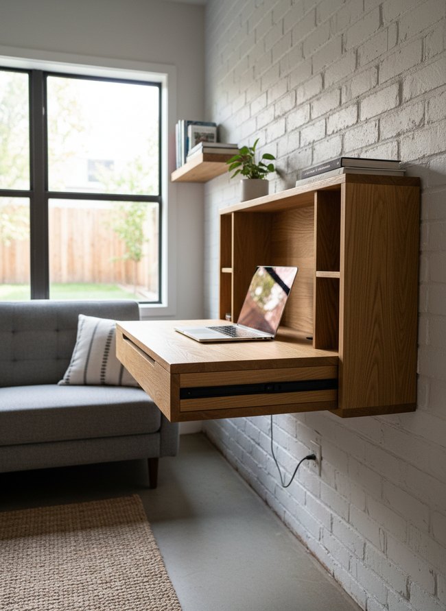 Compact Wall-Mounted Desk