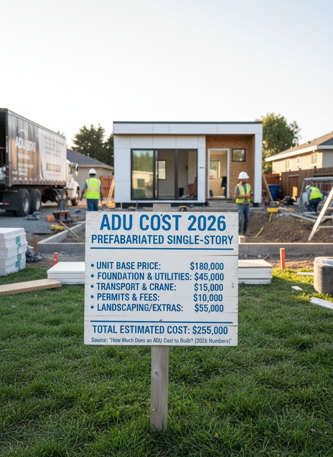 Prefabricated Single-Story ADU Cost