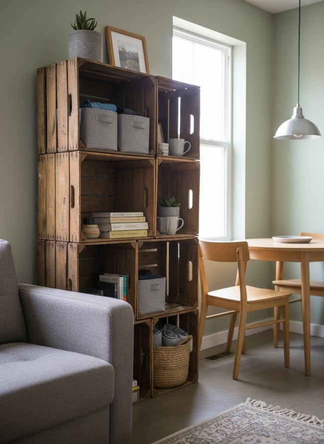 Repurposed Crate Storage System