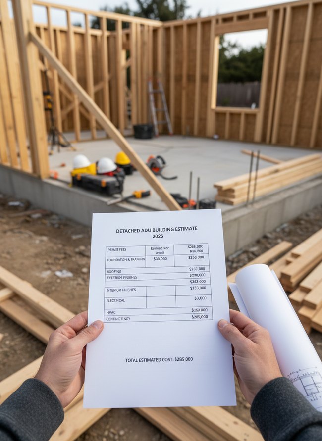 Detached ADU Building Estimate 2026