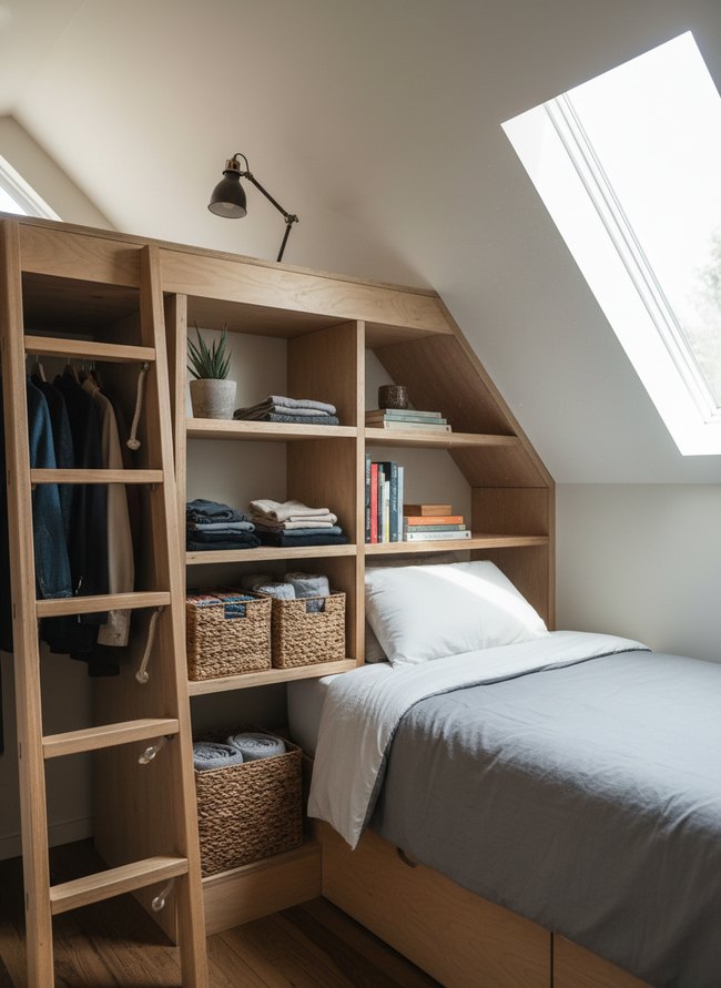 Compact Loft Nook Shelving