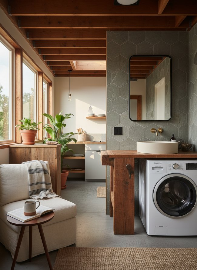 Efficient Stacked Laundry Bath
