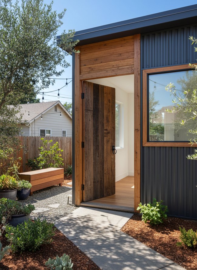 Rustic Wood Pivot Door
