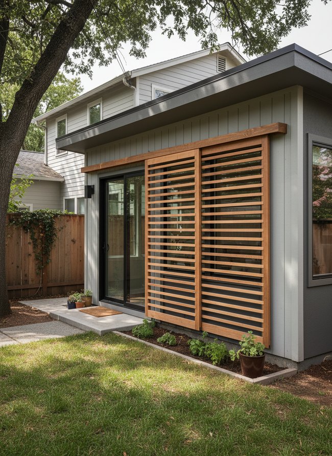 Louvered Sliding Privacy Screens