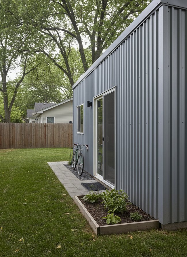 Industrial Steel Gray Siding