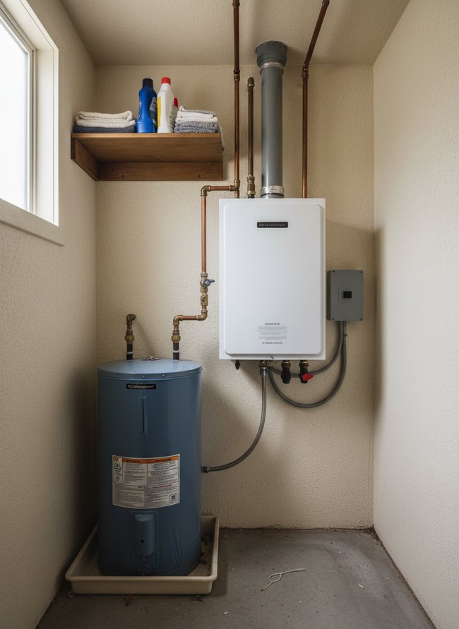 Space-Saving Hybrid Tankless Unit