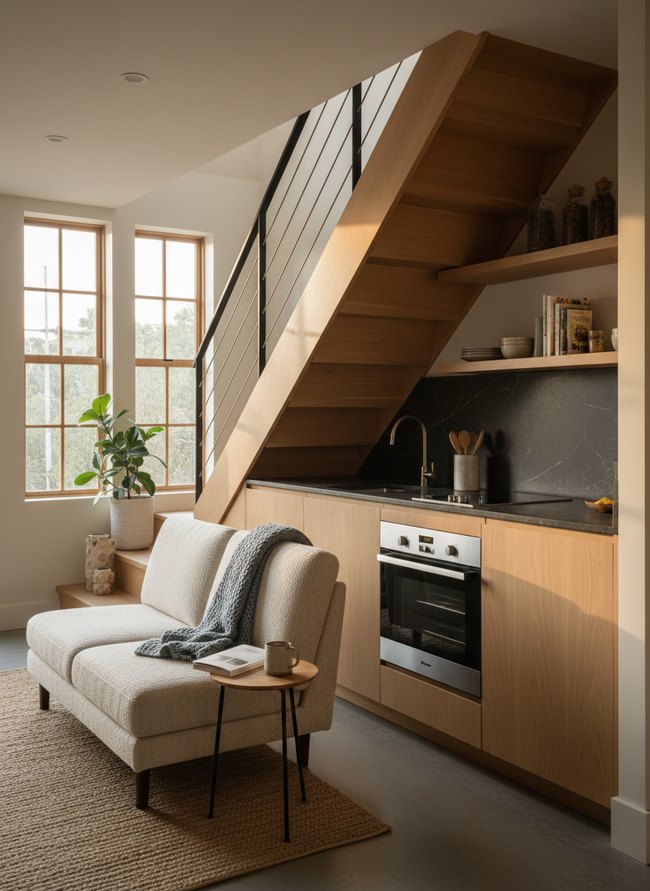 Sleek Under-Stair Kitchen