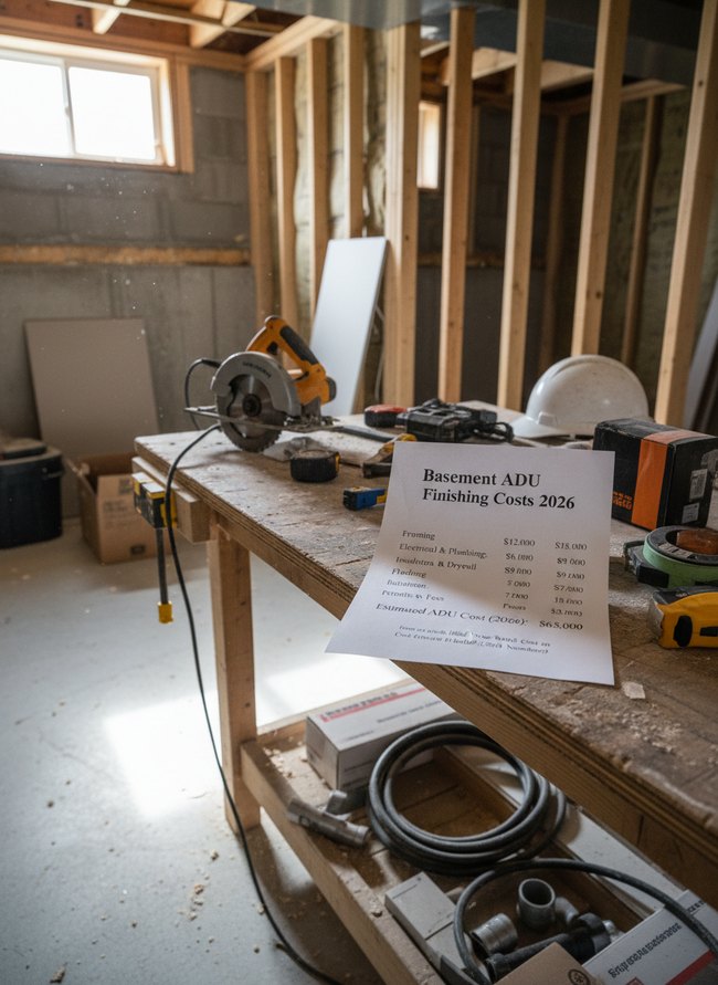 Basement ADU Finishing Costs 2026
