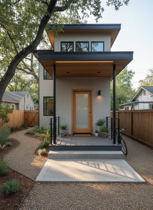 Contemporary Flat Roof Entry