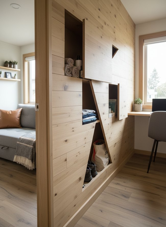 Hidden Wall Panel Cubbies
