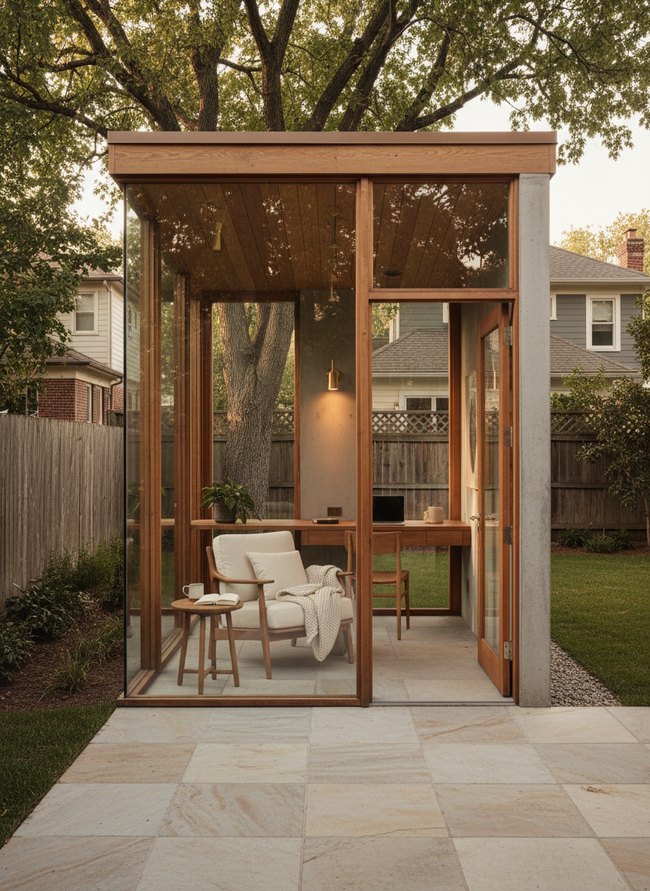 Contemporary Glass Box Shed
