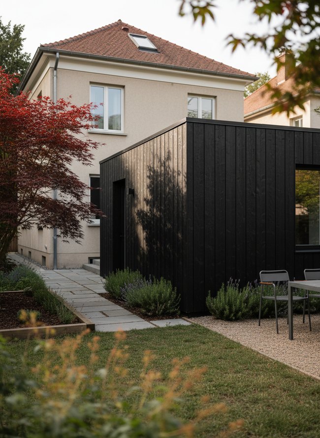 Minimalist Black Wood Cladding
