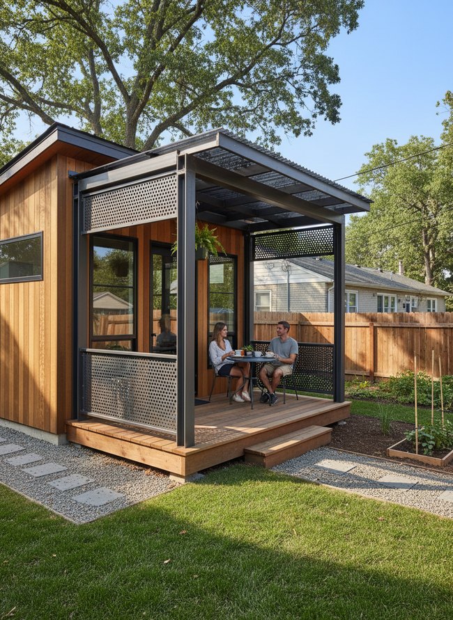 Industrial Steel Frame Porch