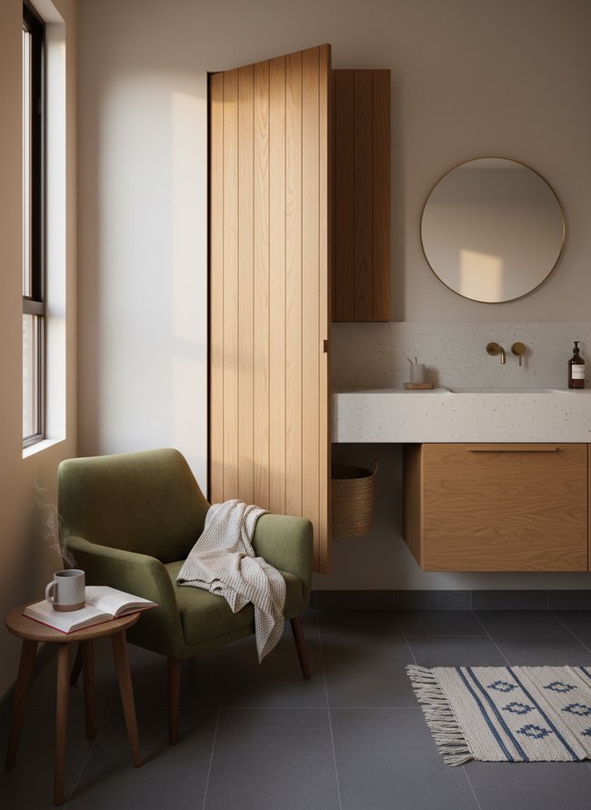Pocket Door Integrated Sink