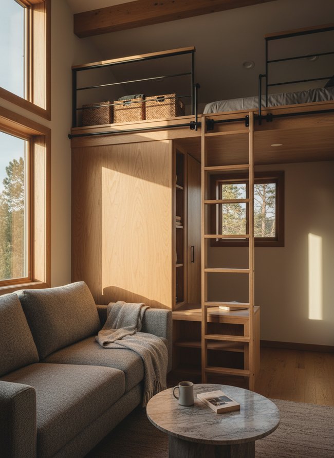 Corner Ladder Storage Loft