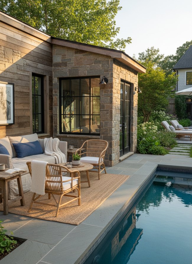 Transitional Stone Clad Structure