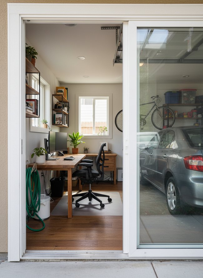 Compact Garage Office Space