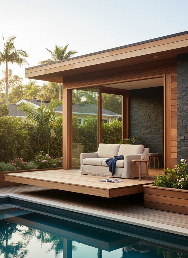 Cantilevered Deck Oasis ADU