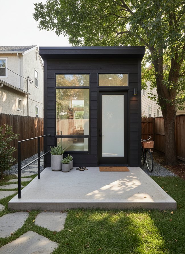 Sleek Concrete Slab Entry