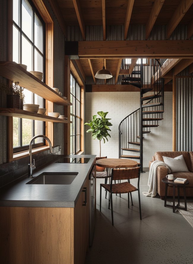 Industrial Chic Micro-Kitchen